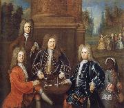 unknow artist, Elibu Yale the 2nd Duke of Devonshire,Lord James Cavendish,Mr Tunstal and a Page